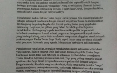 Surat Rekomendasi dari Pak Herus Kesawa Murti (Teater Gandrik)